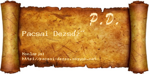 Pacsai Dezső névjegykártya