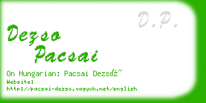 dezso pacsai business card